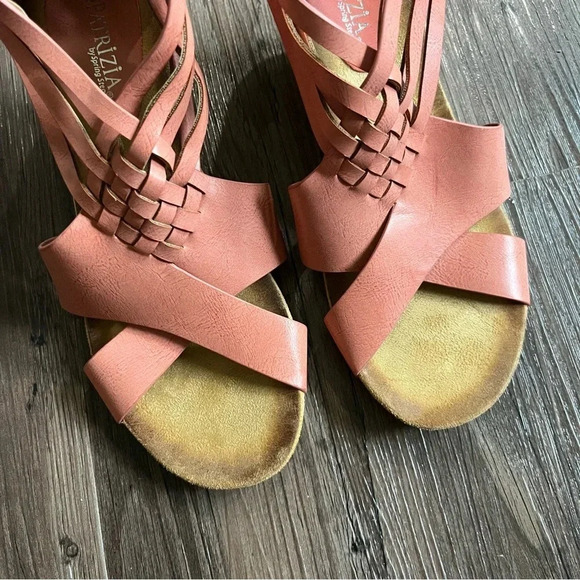 PATRIZIA by Spring Step Zarosi Wedge Sandals in Coral Leather 41 9.5/10 - Picture 3 of 9